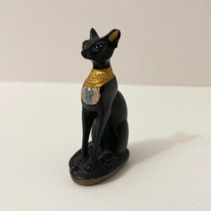 Mini Egyptian Cat Goddess 3 Inch Miniature Resin Statue Figurine